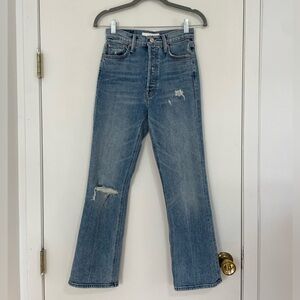 MOTHER The Tripper Ankle Jean, light faded wash, lightly distressed, LIKE NEW